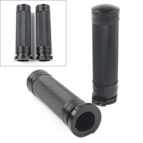22shopde 550753577873 Handlebar Hand Grips For Harley Sportster Dyna Softail Touring Fatboy Black Cnc