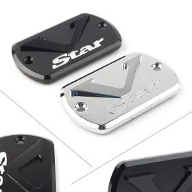 Abcfiveus 331234293402 For Yamaha V Star Xvs 650/950/1100 Front Brake Fluid Cap Reservoir Cover Chrome Abcfiveus 331234293402 For Yamaha V Star Xvs 650/950/1100 Front Brake Fluid Cap Reservoir Cover Chrome