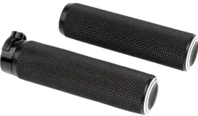 07-308 Arlen Ness Fusion Series Grips - Dual Ring Black Motorcycle Street Bike