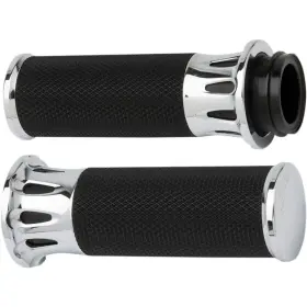 07-318 Arlen Ness Chrome Deep Cut Grips For Throttle By Wire