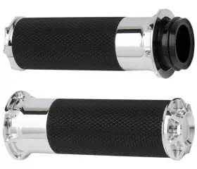 07-330 Arlen Ness Bevelled Chrome Handlebar Grips 07-330 Arlen Ness Bevelled Chrome Handlebar Grips