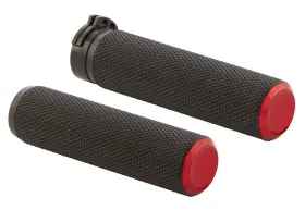 07-336 Arlen Ness Knurled Red Handlebar Grips
