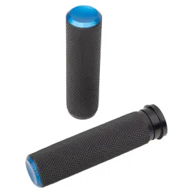 07-345 Arlen Ness Fusion Series Grips - Knurled Blue Anodized