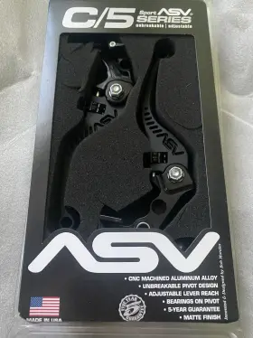 Brc570-sk Asv Inventions Crc571-sk/brc570-sk 2019-2024 Bmw S1000rr Clutch/brake Lever Shorty Black Levers/black Dials