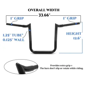 Str-yam-hb-001-bla Atvutvparts Handlebar For Kawasaki Vulcan 1700se Vaquero Abs Voyager Custom Se Vn1700