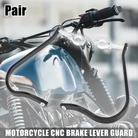 Automall Tech 747709082974 1 Pair 7/8 Inch Motorcycle Brake Lever Guard Handlebar Clutch Protector W Bolt Black