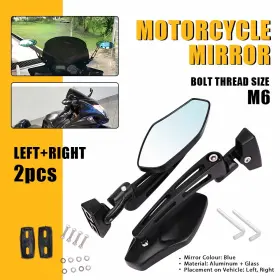 Mtc-hsj-cbr600-99-11 Auxito 2pcs Black Blue Motorcycle Rearview Mirror For Honda Cbr 600 F4/f4i/rr 1999-2011