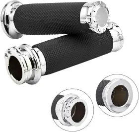 Rqzy7621xlbmw85moi Benlari Chrome 1 Inch Motorcycle Hand Grips Handlebar Cabel Throttle Chrome1