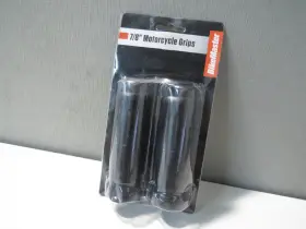 102302 Bikemaster New Black 7/8 Inch Soda Bottle Style Classic Motorcycle Grip Set 102302 Bikemaster New Black 7/8 Inch Soda Bottle Style Classic Motorcycle Grip Set