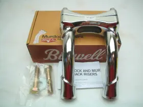 6404-105-06 Biltwell Inc. 0602-1064 Chrome Murdock Pullback Risers 6 Inch Harley And Custom