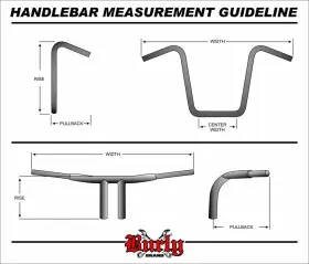 B12-1501b Burly Brand 1-1/4 Inch Gorilla Ape Handlebar - Black