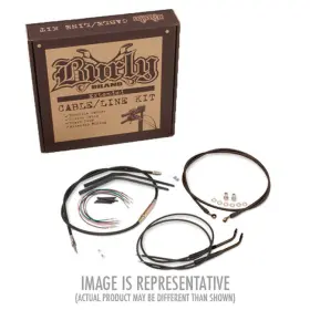 B30-1009 Burly Brand Extended Black Control Cable Kit For 00-06 Softails - 14 Inch Tall Bars