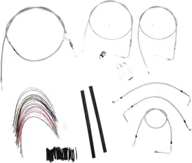B30-1080 Burly Brand Extended Braided S.s. Control Cable Kit For Baggers - 16 Inch Tall Bars B30-1080 Burly Brand Extended Braided S.s. Control Cable Kit For Baggers - 16 Inch Tall Bars