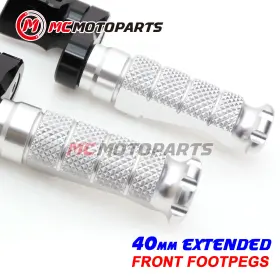 Clcrfpfg7040mmbkmccpxxcc001 Createmotor For Suzuki Dl 1000 V-strom 2002-2017 40mm Lowering Rider Front Cnc Foot Pegs