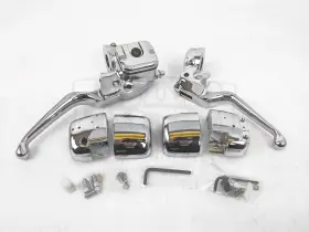23-250 Custom Chrome Dual Disc Handlebar Controls 11/16 Bore 96-06 Harley Road King Xl Dyna 23-250 Custom Chrome Dual Disc Handlebar Controls 11/16 Bore 96-06 Harley Road King Xl Dyna