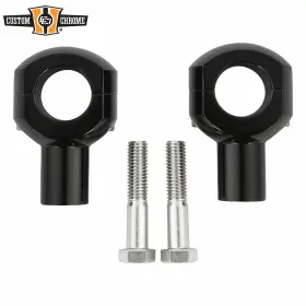 32002003 Custom Chrome Universal Gloss Black 2 Inch Handlebar Top Risers Fit For Harley 1-1/4ftft