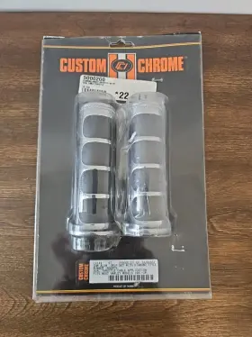 5000200 Custom Chrome Harley Davidson Grips For Dual Throttle Cable Models. 1974 - 2003 Fr Models