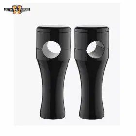 600786 Custom Chrome Black 4 Inch Rise Smooth Handlebar Top Risers Fit For Harley 1 Handle Bars Clamping 600786 Custom Chrome Black 4 Inch Rise Smooth Handlebar Top Risers Fit For Harley 1 Handle Bars Clamping