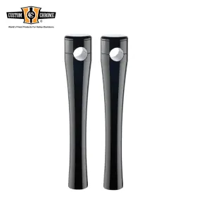 600789 Custom Chrome Black 10 Inch Smooth Handlebar Top Risers Fits For 1 Handlebars Clamping