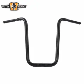 31051182 Custom Chrome / Santee Satin Black 1-1/4 Inch Ape Hanger Handlebar 18 Rise Fits For Harley Road King 14-up