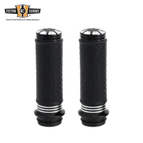 36008013 Custom Chrome / Tour Ease 1ftft Rubber Hand Grips Fit For Harley Touring Softail Dyna 2008-up Throttle Tbw