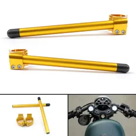 Hbc-103-gold-45 Darupsun Universal Motoycycle Clip-on Handlebars For Suzuki Gsxr600 1997-2003 45mm Gold