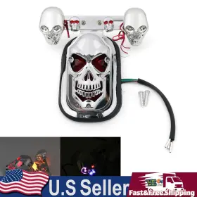 Tl-306-chrome Darupsun Motorcycle Skull Integrated Brake Stop Tail Turn Signal Light For Dyna Chr Ey Tl-306-chrome Darupsun Motorcycle Skull Integrated Brake Stop Tail Turn Signal Light For Dyna Chr Ey