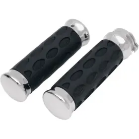 0630-0372 Drag Specialties Custom Rubber Grips - Chrome 0630-0372 Drag Specialties Custom Rubber Grips - Chrome