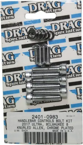 2401-0983 Drag Specialties Handlebar Control Bolt Kit With Knurled Allen Heads