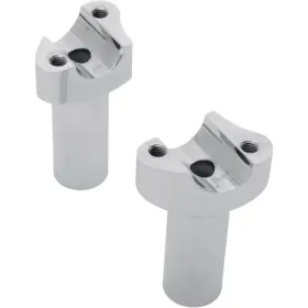 241001 Drag Specialties Straight 3.5 Inch Tall Chrome Forged Aluminum Risers 1 Clamp Area For Harley