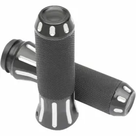 Xf-2-0630-1613 Drag Specialties 0630-1613 Custom-tailored Grips - Black With Clear Cuts