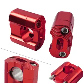 Dreamhighh 810000374649 Handlebar Fat Bar Mount Clamps Risers Adaptor 7/8 To 11/8 Dirt Pit Bike Atv Red