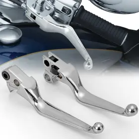 Mas2ooo25hlooo27oo1 Eway Pair Brake Clutch Levers For Harley Road King Ultra And Touring 1996-2007 Chrome