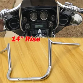 Masboooo1hl02927-32-1f Eway 10 12ftft 14 Inch Rise Meathook Bagger Ape Handlebar For 1986-up Harley Flh Flhx Flhtc