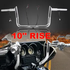 Masbooooo1hlooo17 Eway Pre-wired Handlebar For Harley Street Glide Electra Ultra 10/12/14 Inch Meathook Bar