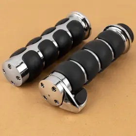 Mashlooo22ooo03-ch Eway 1 Inch Chrome Handlebar Hand Grips Motorcycle Fit For Harley Sportster Vrsc Xl883