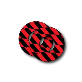 17-67904 Factory Effex Grip Donuts Caution Black Red 17-67904 Factory Effex Grip Donuts Caution Black Red