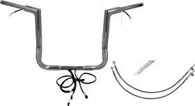 602214 Fat Baggers Inc. Plug And Play Ez Install 1-1/2 Inch Flat Top Handlebar Kit 14 Chrome