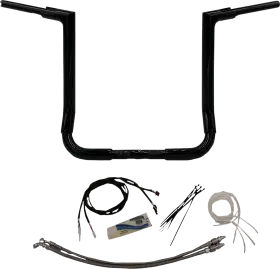 609216-b Fat Baggers Inc. 1-1/2 Inch Ez Install Flat Top Handlebar Kit - 16 Black