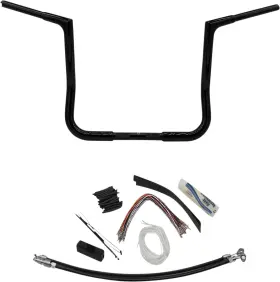 709114-b Fat Baggers Inc. 1-1/4 Inch Ez Install Flat Top Handlebar Kit - 14 Black