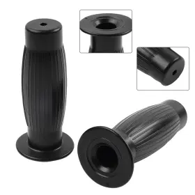 Flashbuyeasy 331234380607 Universal 7/8 Inch 1 Easy-hold Hand Grips Vintage Motorcycle Handlebars Black