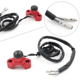 Flashbuyeasyusa 550745869238 Engine Stop Start Kill Switch Button Cnc Red Fit Motorcycle Dirt Bike Quad Atv