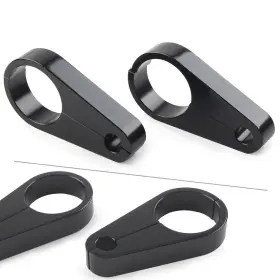 Flashbuyeasyusa 550746765348 2pcs 1.25 Inch Handlebar Brake Clutch Cable Wire Clamp Holder For Harley Bike Black