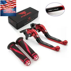 Fx-147-fs-220420-m-4 Fxcnc For Yzf R6s Usa Version 2006-2009 Cnc Fold Extend Brake Clutch Levers Logo Grips
