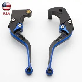 Fx-147-ks-210923-1-53 Fxcnc For Yamaha Yfz450 Yfz450r 2009-2018 2015 Cnc Brake Clutch Levers Short Blue Mix