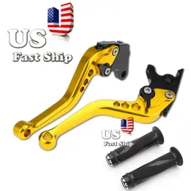 Fx-147-rzm4j-240918-31 Fxcnc Cnc Gold&black Short Clutch Brake Lever Grips For Yzf R1 2002-2003 R6 99-04
