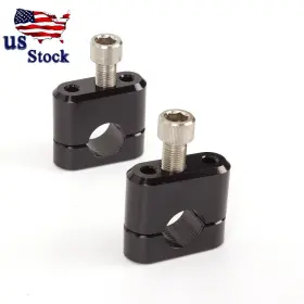Fx-cbgd-22mm-rzm4j-190822-z-1 Fxcnc Universal Black For 7/8ftft 22mm Handlebar Fat Bar Risers Mount Clamp Adapter Pair