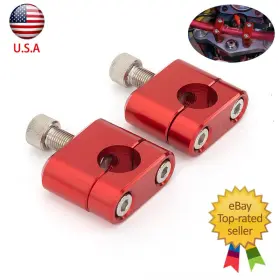 Fx-cbgd-ks-210918-5-1 Fxcnc A Pair Cnc Handlebar Fat Bar Risers Mount Clamp Adapter Universal 7/8ftft 22mm Red