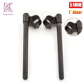 Fx-flcb-pt-es-210601-m-20 Fxcnc Cnc Clip-on Handlebar Handle Bar Fork Clipons Clip Ons Black Raise 1 Inch In 51mm