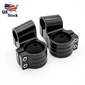Fx-flcb-pt-rzm2e-201202-m-24 Fxcnc Cnc Black 51mm Fork Tube Clip On Handlebars Head Clamps Ends Mount Raise